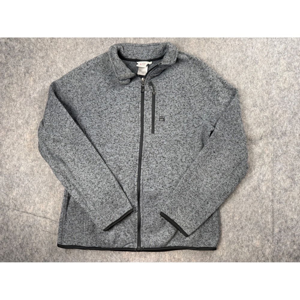 Avalanche Fleece Jacket Men Small Gray Polyester Full Zip Sweater Hiking Outdoor